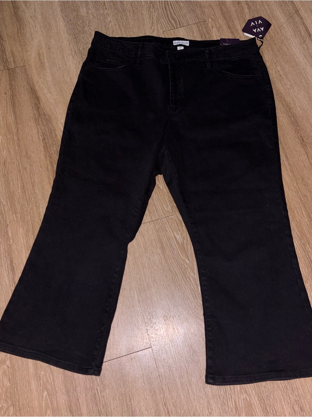 NWT Ava & Viv Black High Rise Ankle Bootcut Jeans 22W Regular Stretch c3